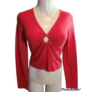 Wild Fable Cropped Long Sleeve Belly Shirt Lightweight